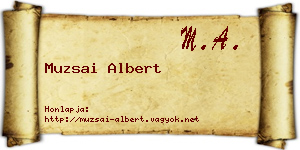 Muzsai Albert névjegykártya